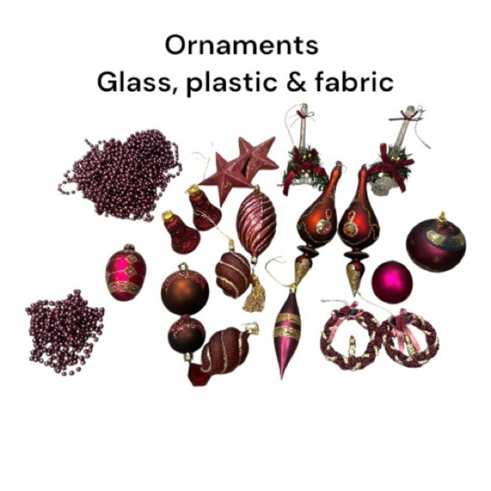 Elegant Burgundy Ornament bundle some vintage